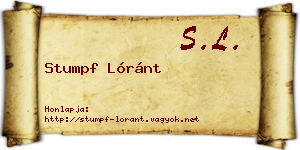 Stumpf Lóránt névjegykártya